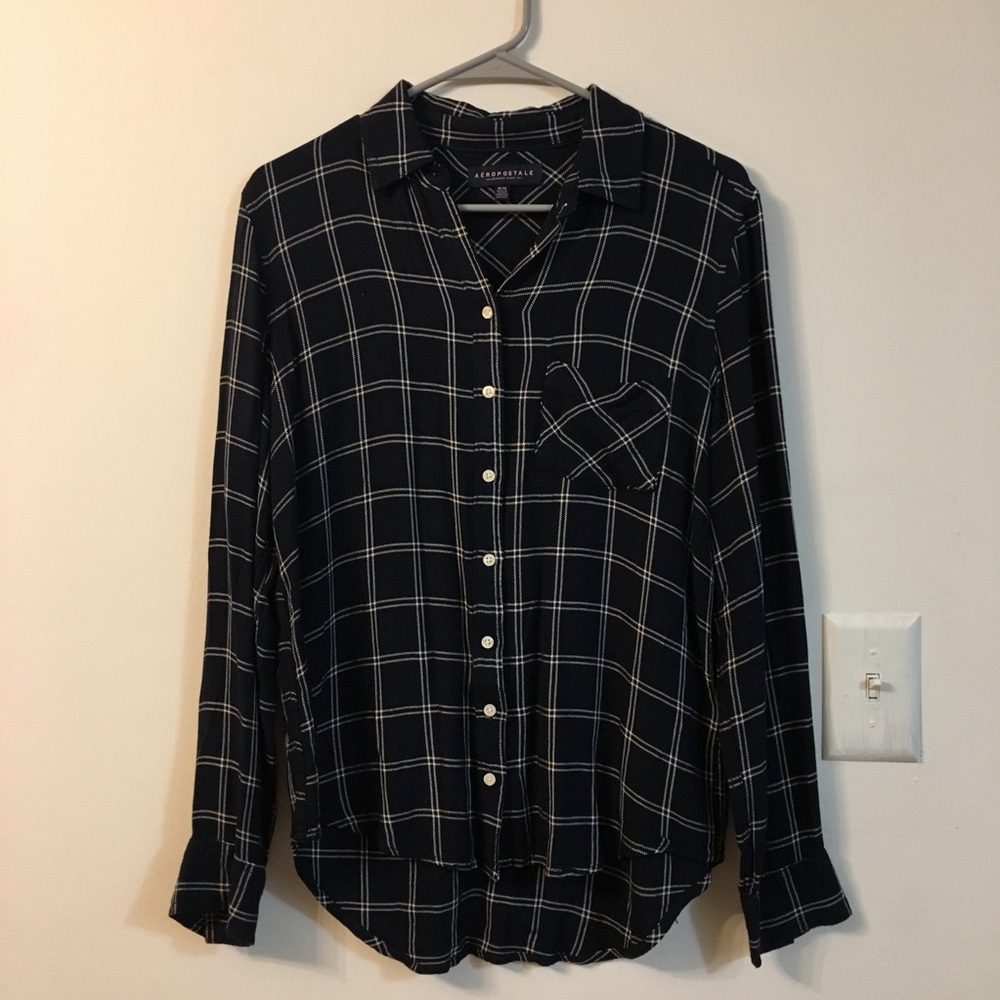 Navy & White Flannel
